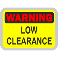 WARNING. Low clearance - ПРЕДУПРЕЖДЕНИЕ. Низкий автомобиль