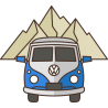 Синий Фольксваген Т1 VW Camper Синий Фольксваген Т1 VW Camper