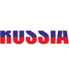 Флаг России на буквах RUSSIA