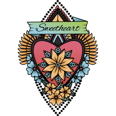 Sweetheart Сердце Тату Цветы